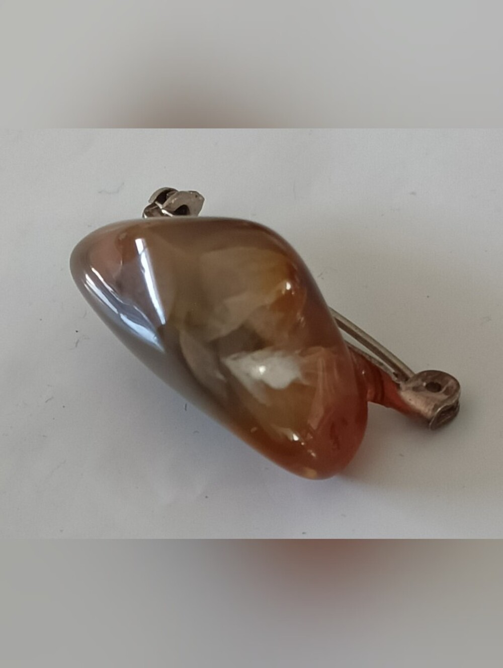 Polished Brown Agate Drop Earring - Women's Jewelry